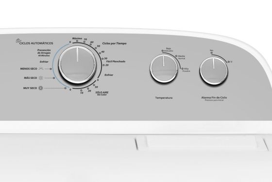 Panel ergonómico de secadora Whirlpool 18Kg blanca